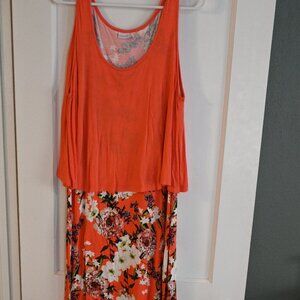 Lascana Layered Look Maxi Dress - Orange - size 14